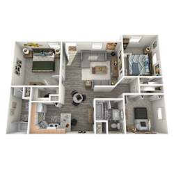 Icon on Headley Apartments in Tucson, Arizona 3 Bedroom Floor Plan