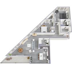 M 2Bed 2Bath Floor Plan at Rendezvous Urban Flats, Tucson, AZ