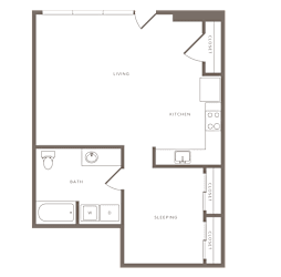 1 bedroom 1 bathroom D at Wilcox, Seattle, 98107