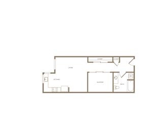 1 bedroom 1 bath floor plan at Wilcox, Seattle, 98107 at Wilcox, Seattle, Washington at Wilcox, Seattle at Wilcox, Seattle, Washington, 98107 at Wilcox, Washington