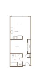 1 bedroom 1 bath floor plan A at Wilcox, Seattle