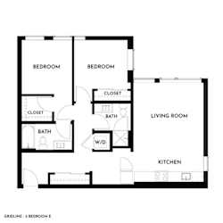 Gridline Apartments in Seattle, Washington 2 Bedroom E Floor Plan