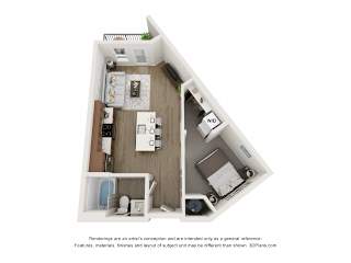 The Donovan Apartments in Lee's Summit, Missouri Studio Floor Plan