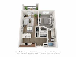 The Donovan Apartments in Lee's Summit, Missouri One Bedroom Floor Plan