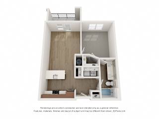 The Donovan Apartments in Lee's Summit, Missouri One Bedroom Floor Plan