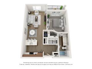 The Donovan Apartments in Lee's Summit, Missouri One Bedroom Floor Plan