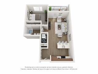 The Donovan Apartments in Lee's Summit, Missouri One Bedroom Floor Plan