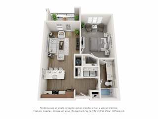 The Donovan Apartments in Lee's Summit, Missouri One Bedroom Floor Plan