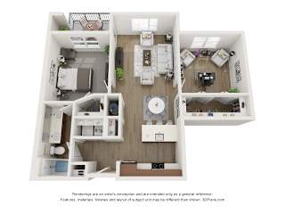 The Donovan Apartments in Lee's Summit, Missouri One Bedroom Floor Plan