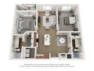 The Donovan Apartments in Lee's Summit, Missouri Two Bedroom Floor Plan