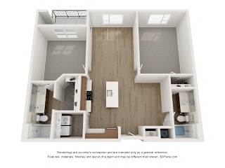 The Donovan Apartments in Lee's Summit, Missouri Two Bedroom Floor Plan
