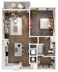 Skye Suwanee Town Center Apartments in Suwanee, Georgia One Bedroom Floor Plan