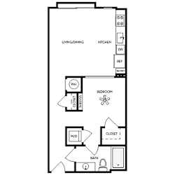 Axis Midtown Apartments in Atlanta, Georgia One Bedroom Floor Plan
