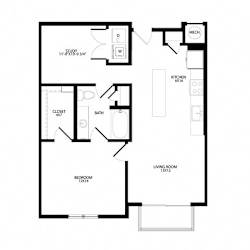 A black and white image of a floor plan for a house.