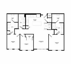 A black and white image of a floor plan for a house.