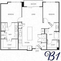 the plan of the upper level of the house has bedrooms and baths