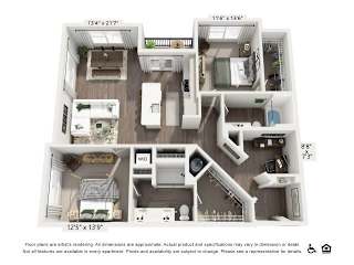 A floor plan of an apartment with dimensions and a disclaimer at the bottom.
