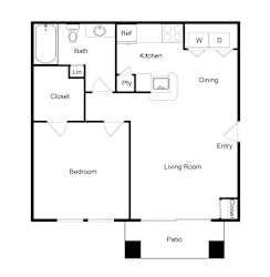 A1 Floor Plan at Palencia Apartments, Dallas, TX