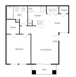A2 Floor Plan at Palencia Apartments, Dallas, 75252