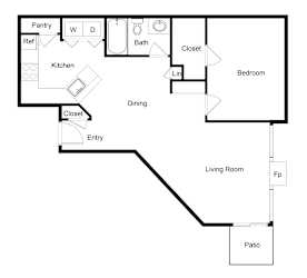 A9 Floor Plan at Palencia Apartments, Dallas, 75252