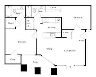 B2 Floor Plan at Palencia Apartments, Dallas