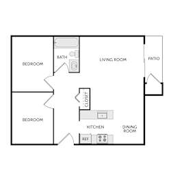 Phoenix Manor Seville Two Bedroom One Bathroom Floor Plan