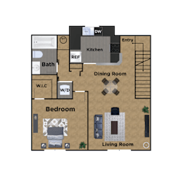 Pioneer Meadows One Bedroom One Bathroom A Floor Plan