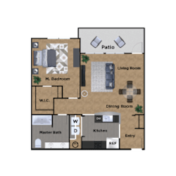 Pioneer Meadows One Bedroom One Bathroom Floor Plan
