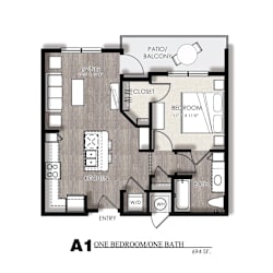East A1 Floor Plan at Presidio at River East, Texas