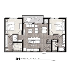 East B1 Floor Plan at Presidio at River East, Fort Worth