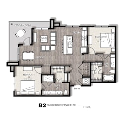 East B2 Floor Plan at Presidio at River East, Texas