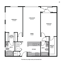 Regency Park Two Bed Exterior Floor Plan
