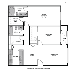 Regency Park Two Bed Interior Floor Plan