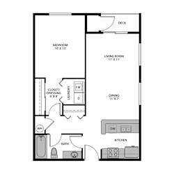 Regency Park Apartments One Bedroom Exterior Floor Plan