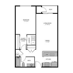 Regency Park Apartments One Bedroom Interior Floor Plan