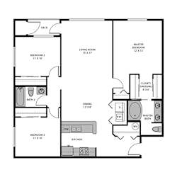 Regency Park Apartments Three Bedroom Floor Plan