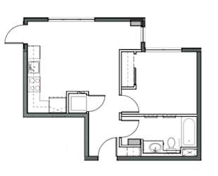 REO Flats One Bedroom Floor Plan