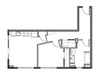 REO Flats One Bedroom C Floor Plan