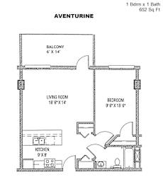 Residences at Capitol Heights Apartment Homes in Denver, Colorado Aventurine Floor Plan