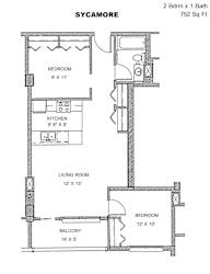 Residences at Capitol Heights Apartment Homes in Denver, Colorado Sycamore Floor Plan