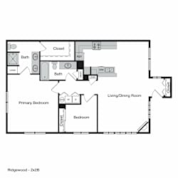 Ridgewood Two Bedroom B Floor Plan