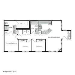 Ridgewood Three Bedroom C Floor Plan