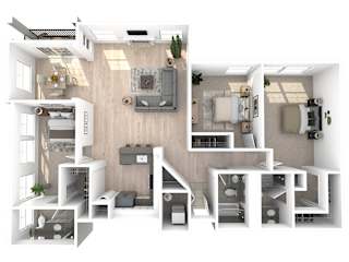 Villaggio on Yarrow Bay Apartments Rome 3D Floor Plan