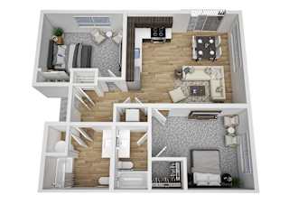 Sawtooth Flats Apartments in Post Falls, Idaho Two Bedroom Floor Plan