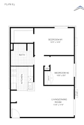 A floor plan for Plan B3 shows the layout of a room with a bath, two bedrooms, a kitchen, and a living/dining room.