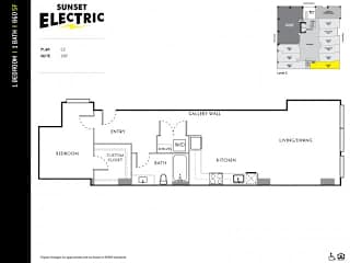 Sunset Electric One Bedroom O Floor Plan