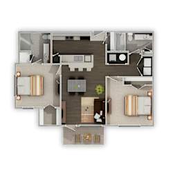 Sierra Ridge Apartments in Dickinson, North Dakota Devonian Furnished Floor Plan