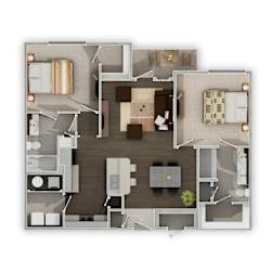 Sierra Ridge Apartments in Dickinson, North Dakota Torquay Furnished Floor Plan