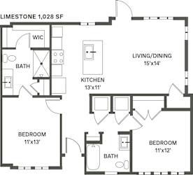 Slate at Fishers District Modern Villas and Townhomes in Fishers, Indiana Limestone Floor Plan