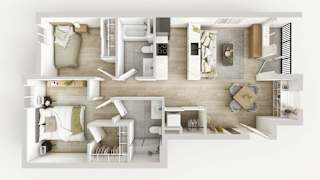 2Bed 2Bath Floor Plan at Spring Woods Apartments, Salem, OR